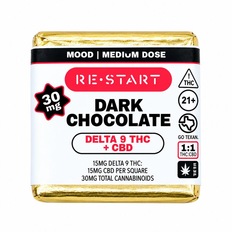30MG THC:CBD Dark Chocolate Mini (1-ct)