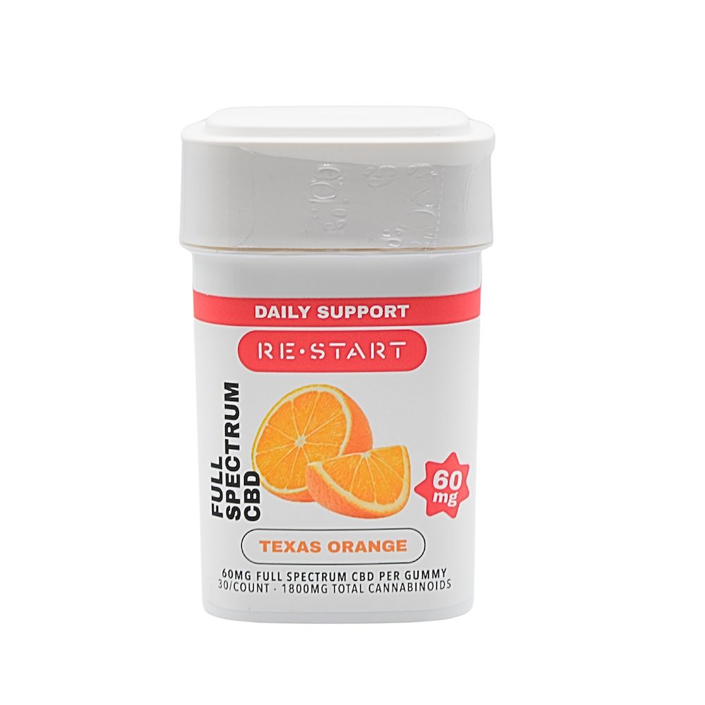 CBD Full Spectrum 60MG Gummies Orange, Count: 30ct
