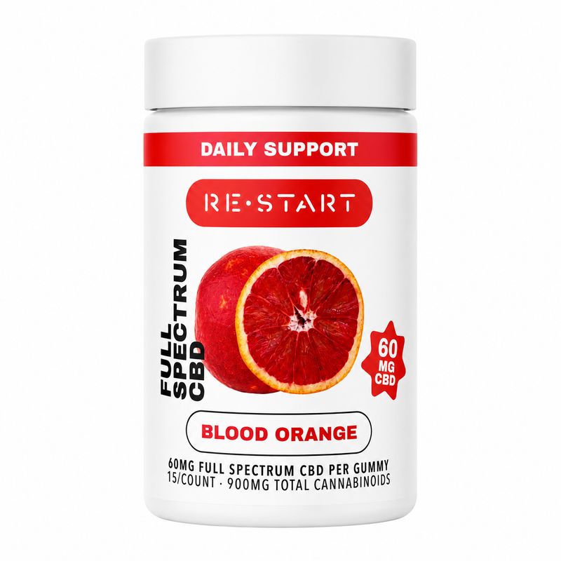 60MG CBD Full Spectrum Gummies - Blood Orange