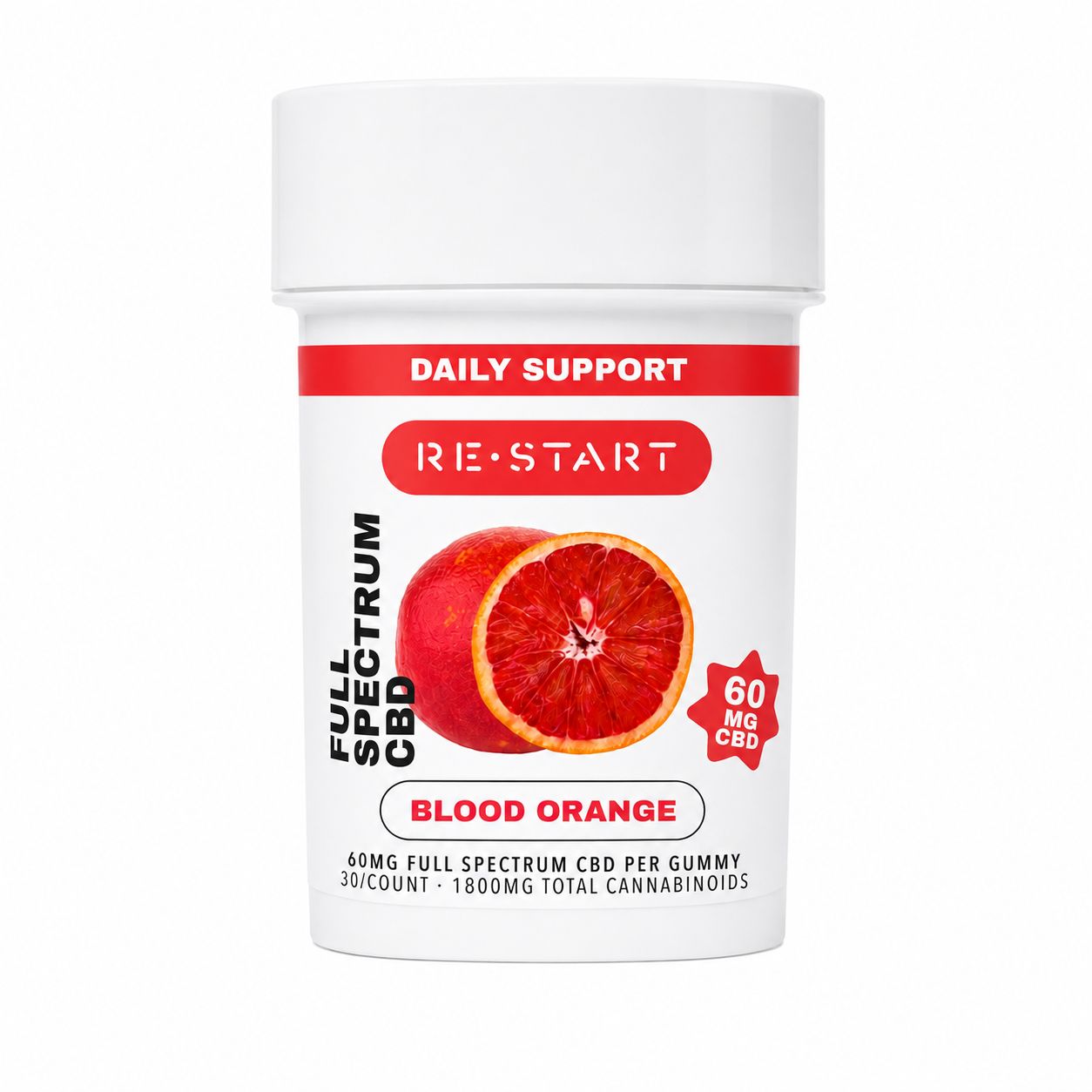 60MG CBD Full Spectrum Gummies - Blood Orange, Count: 30ct