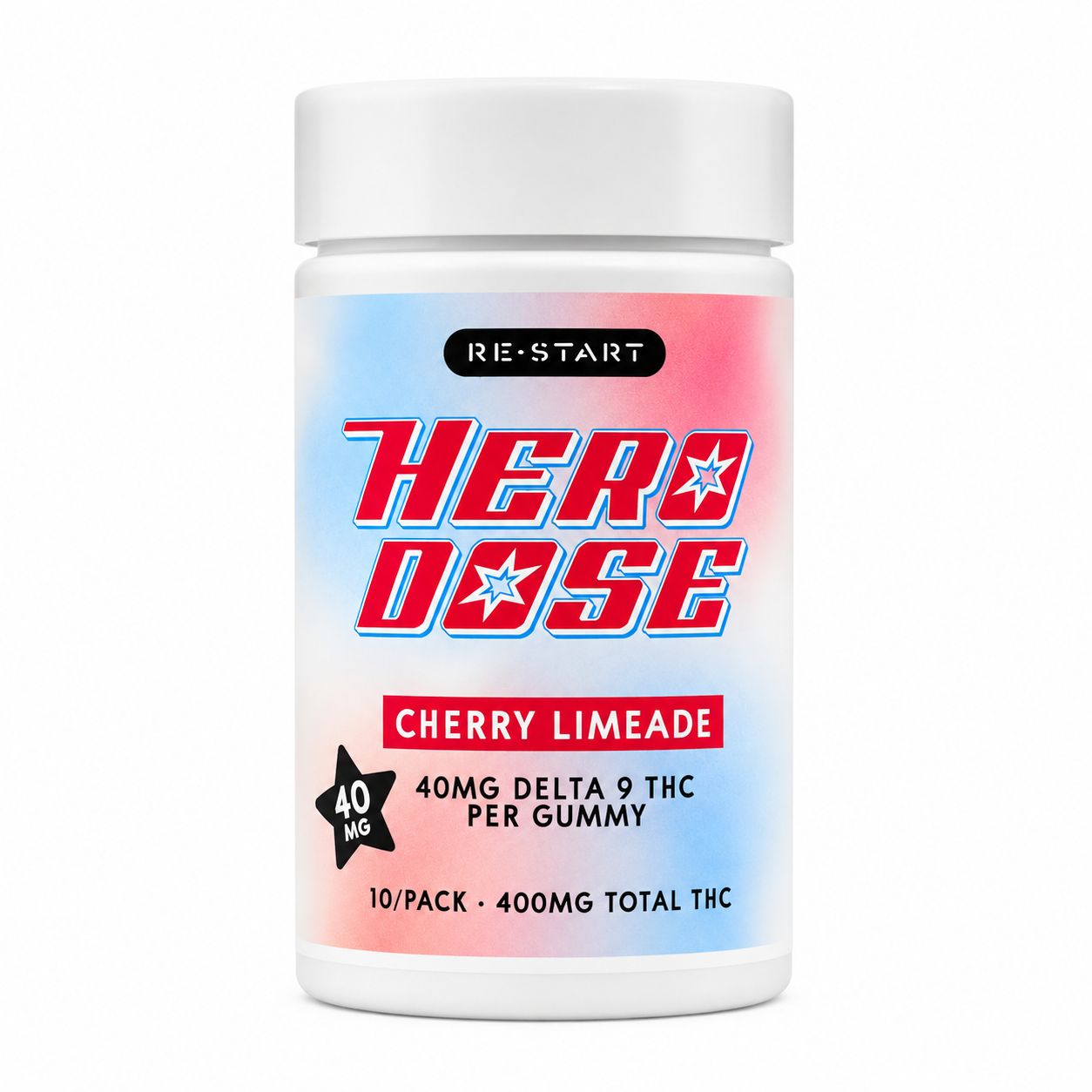 Hero Dose THC 40mg Gummies - Cherry Limeade, Count: 10ct *Out of Stock