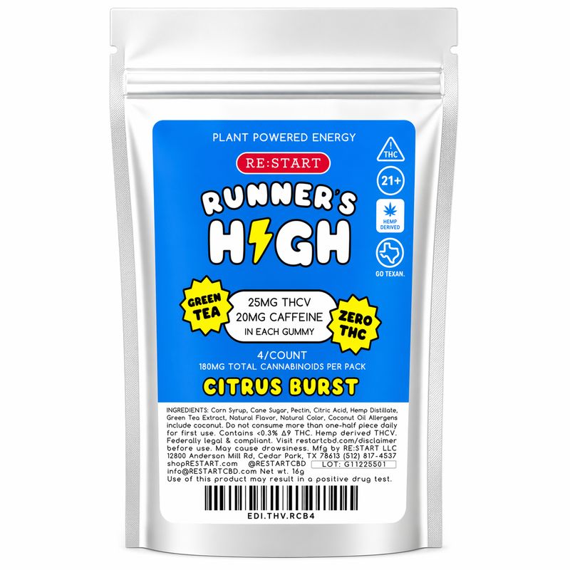 Runner's High Energy Gummies THCV + Green Tea (Citrus)