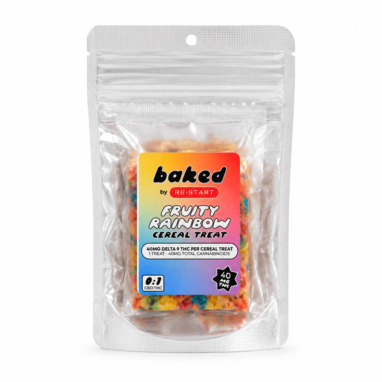 THC Fruity Rainbow Cereal Treats, Strength: 40mg