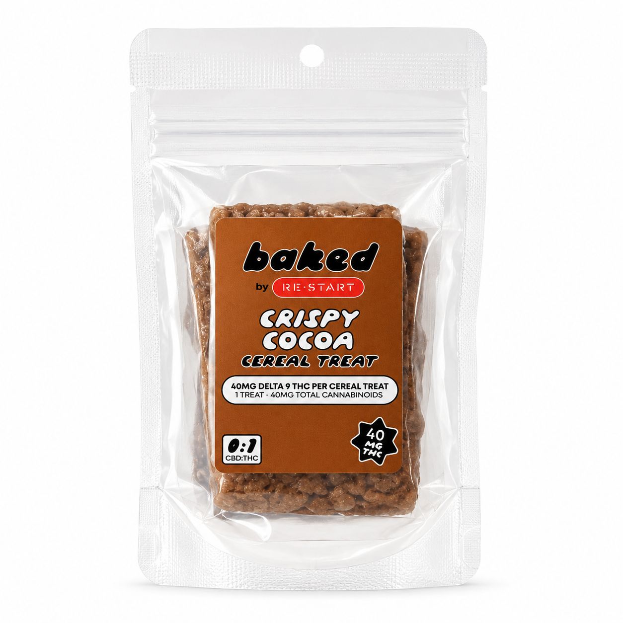 THC Crispy Cocoa Cereal Treat, Strength: 40MG