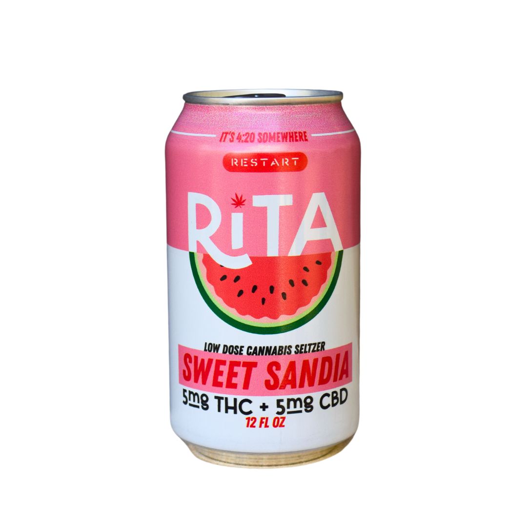 RESTART Rita D9 THC CBD Cannabis Seltzer Sweet Sandia, Count: Single