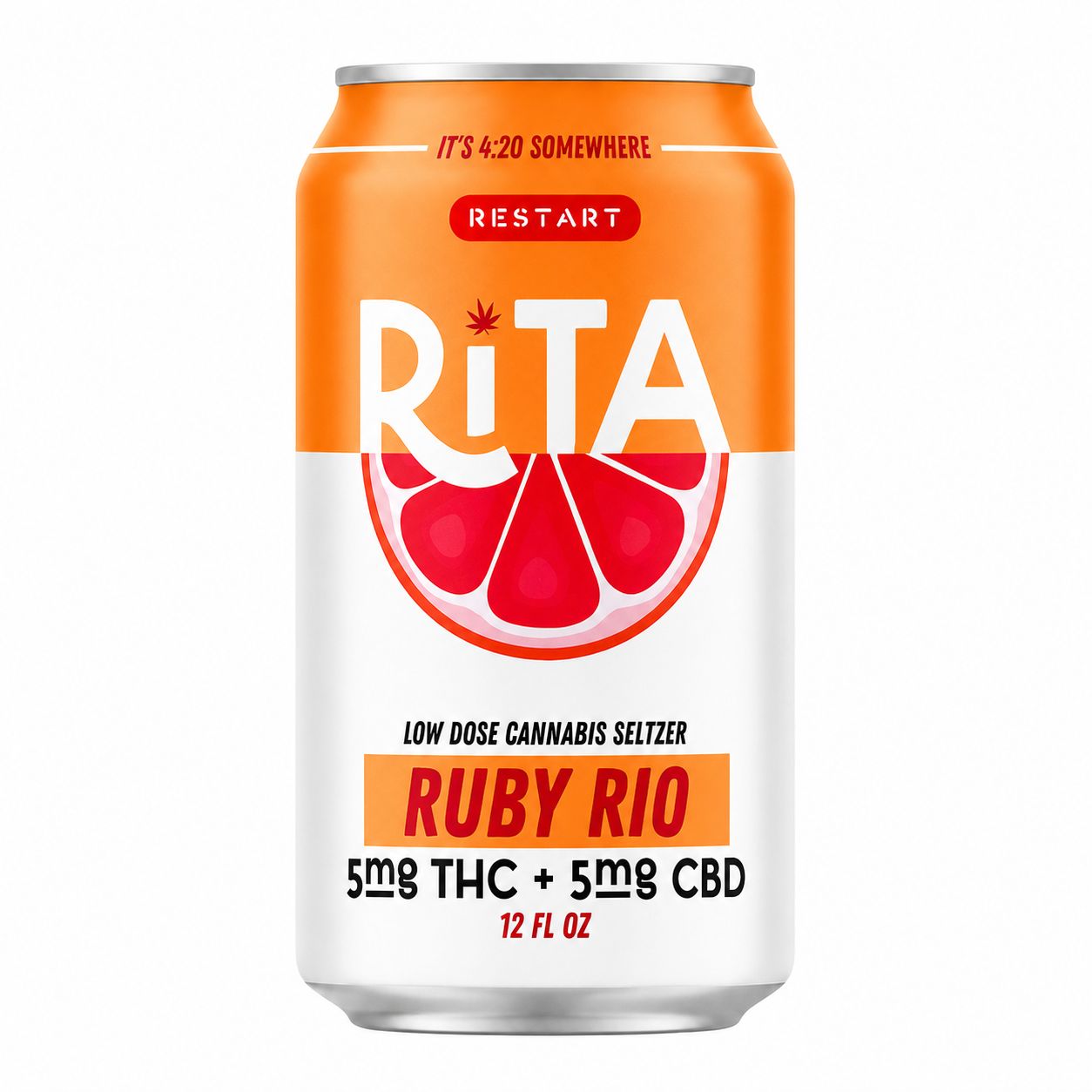 RESTART Rita 5MG THC + 5MG CBD Seltzer - Grapefruit, Count: Single Can (Reg. Price $5)