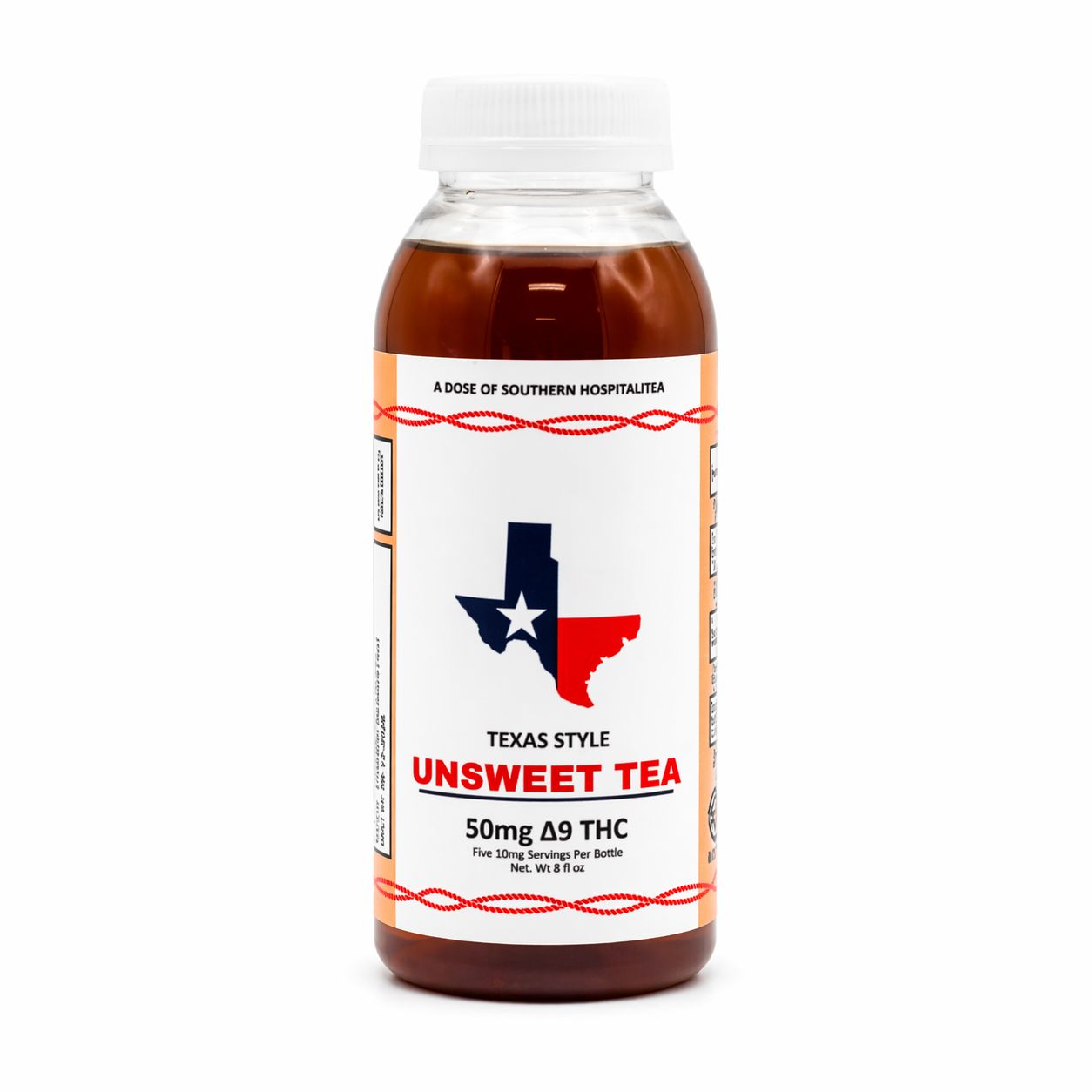 Delta 9 THC Unsweet Texas Tea 50mg 8oz Zero Sugar
