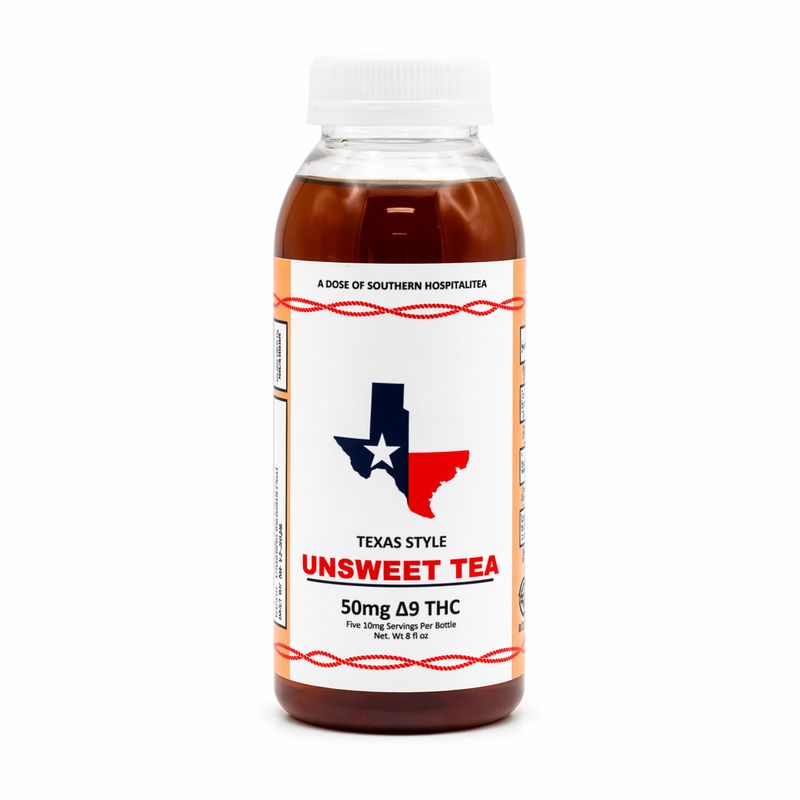 Delta 9 THC Unsweet Texas Tea 50mg 8oz Zero Sugar