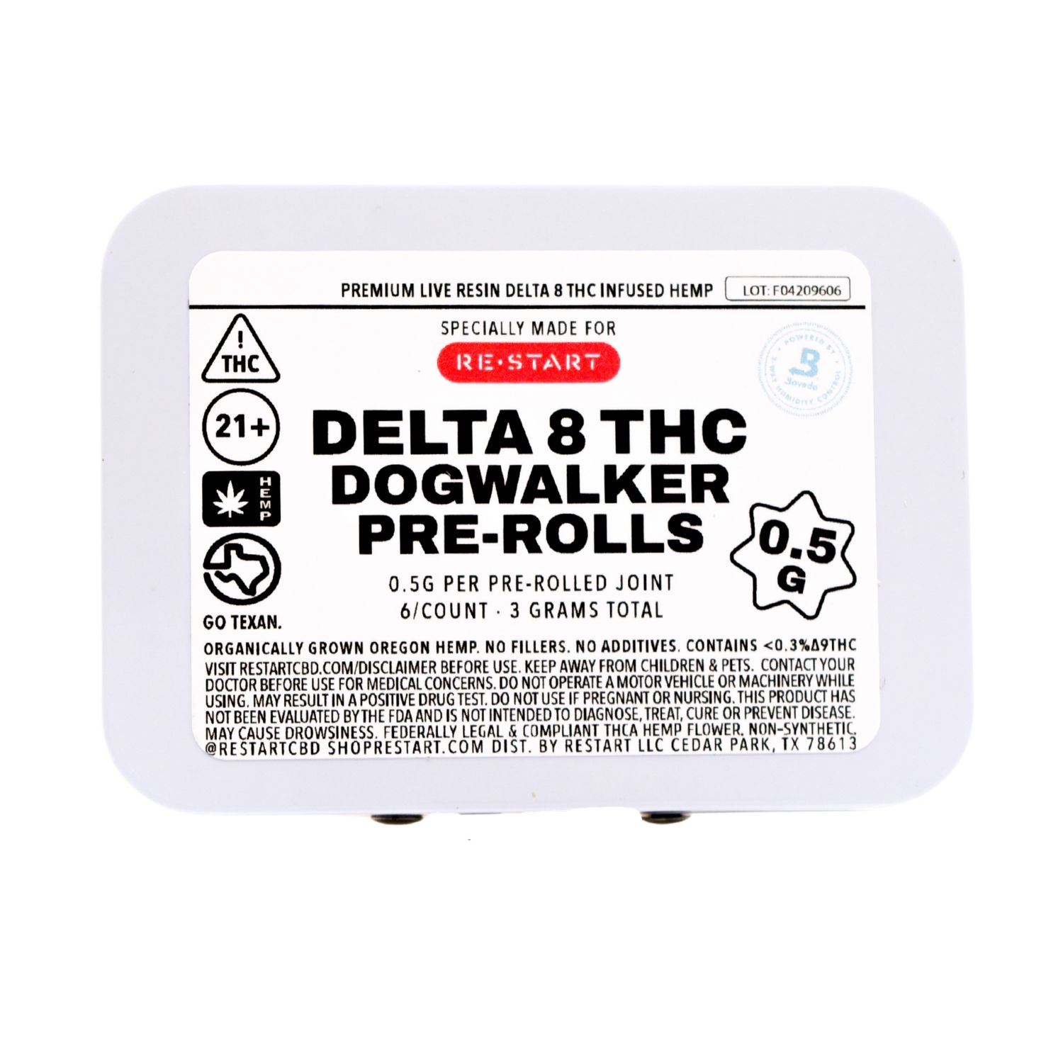 50% OFF - Delta 8 Pre-Rolls Dog Walker .5g 6/pk (Reg. Price $25)