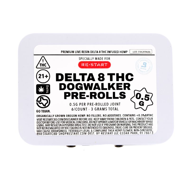 50% OFF - Delta 8 Pre-Rolls Dog Walker .5g 6/pk (Reg. Price $25)