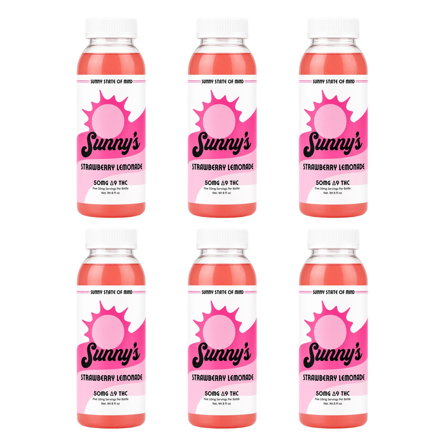 Sunny’s Delta 9 THC 50MG Beverage Strawberry Lemonade 6/pk (online only)