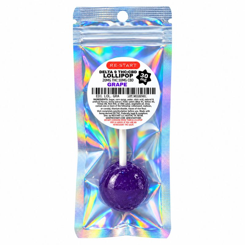 30MG THC:CBD Lollipop - Grape