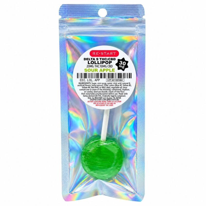 30MG THC:CBD Lollipop - Green Apple