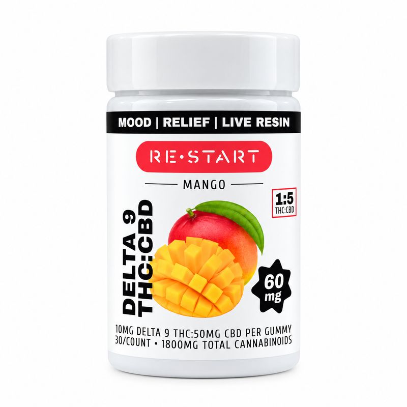 60MG THC:CBD Gummies - Mango (1:5)
