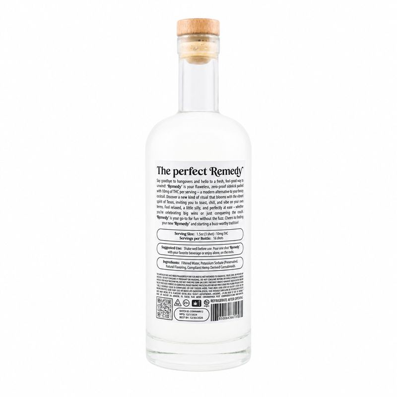 RESTART Remedy 10MG THC Infused Spirit - Unflavored / No Sugar 750mL