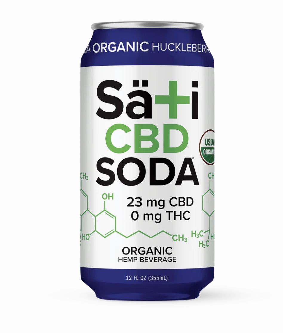 Sati CBD Soda + Lion’s Mane NO THC Huckleberry Vanilla 12oz