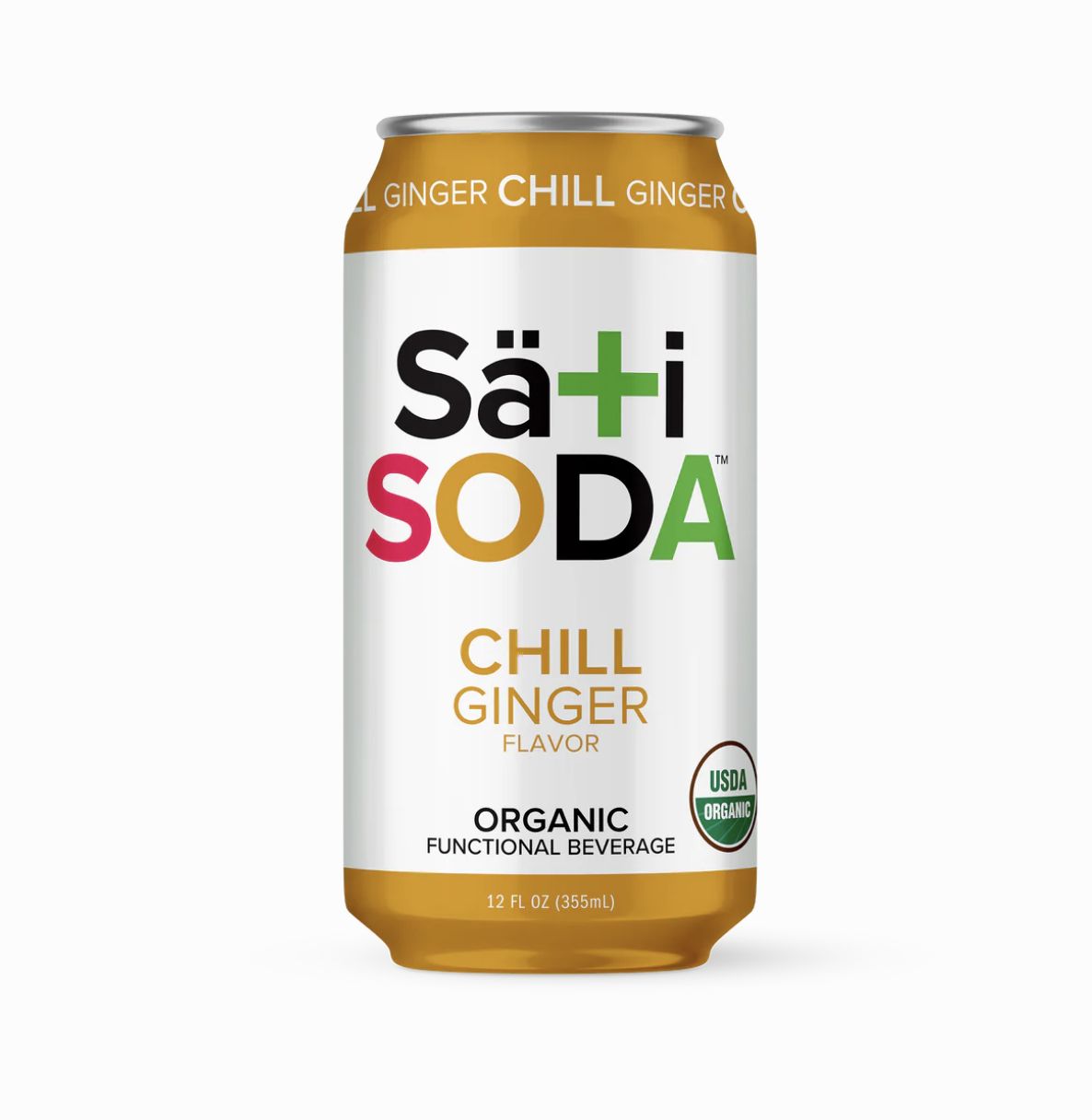 Organic Sati CBD Soda 12oz Ginger Chill 23MG CBD + Chamomile