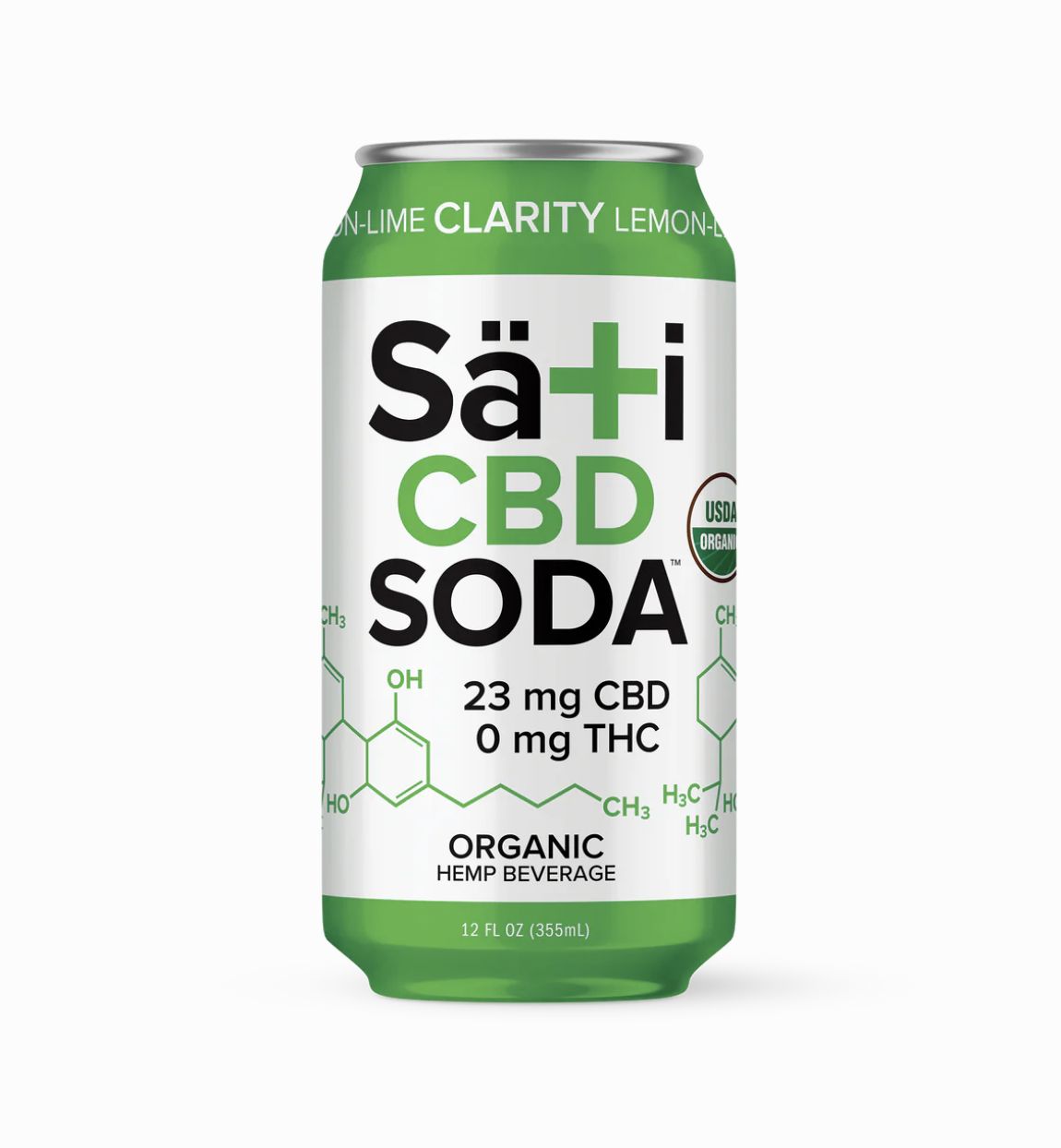 Sati CBD Soda + Ashwagandha NO THC Lemon Lime Clarity 12oz