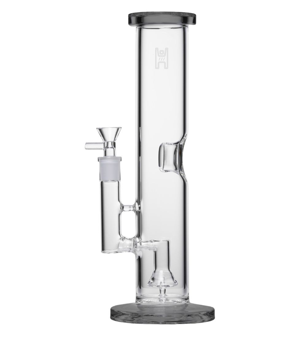 Human Grade 12” Tube Water Pipe, Color Accents: Smoke Accents