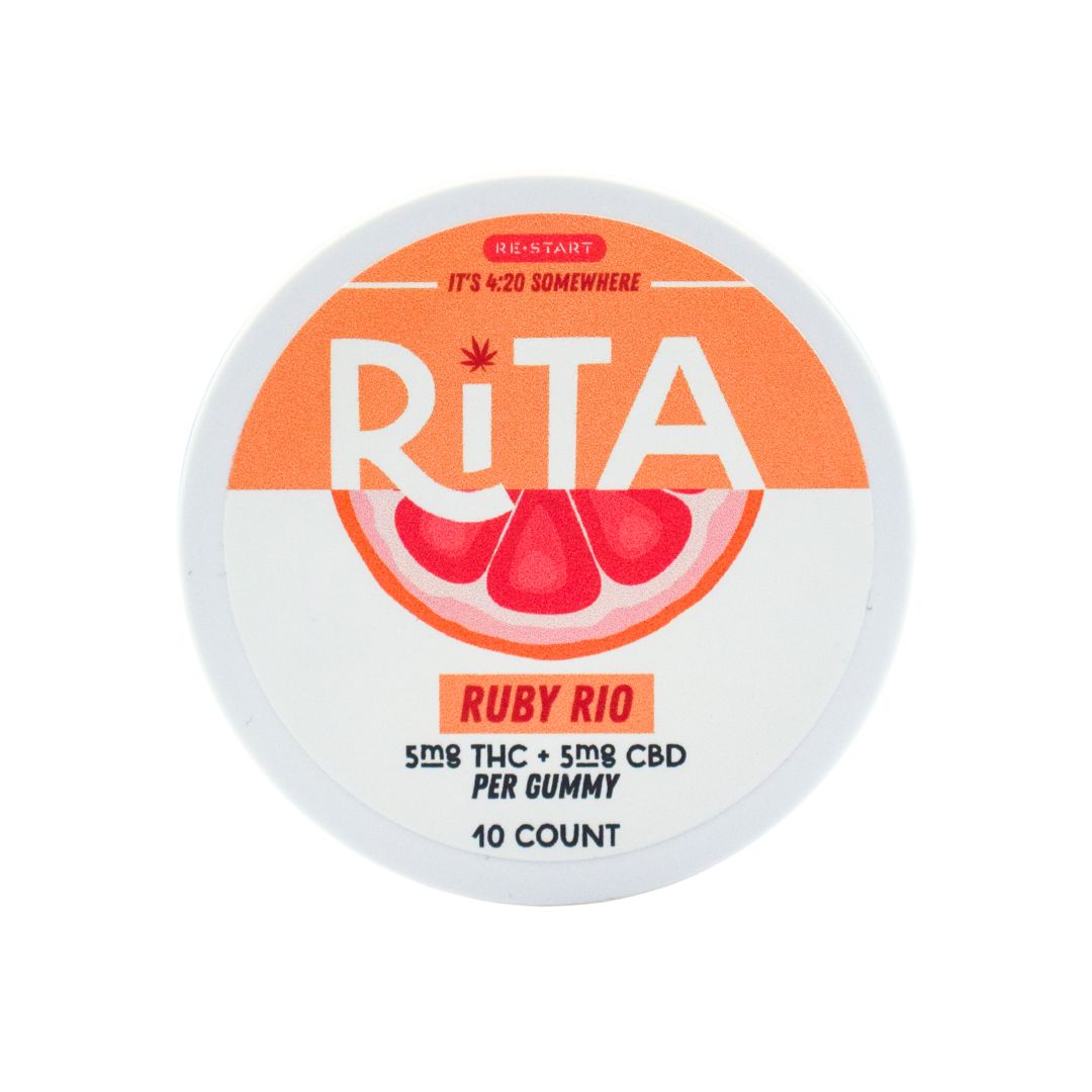 RESTART Rita Delta 9 THC CBD 10MG Gummies Ruby Rio, Count: 10-ct