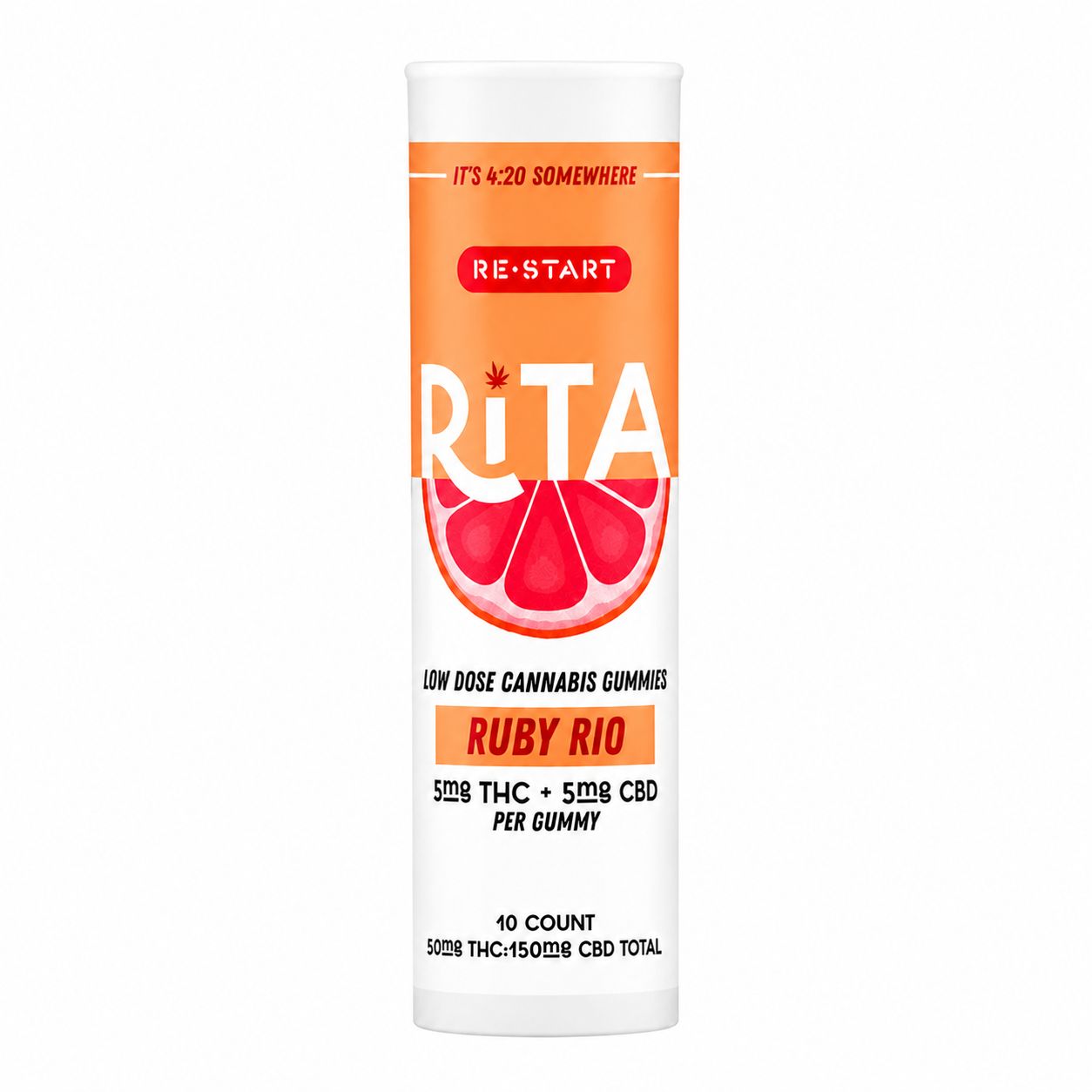 RESTART Rita Delta 9 THC CBD 10MG Gummies Ruby Rio, Count: 10-ct