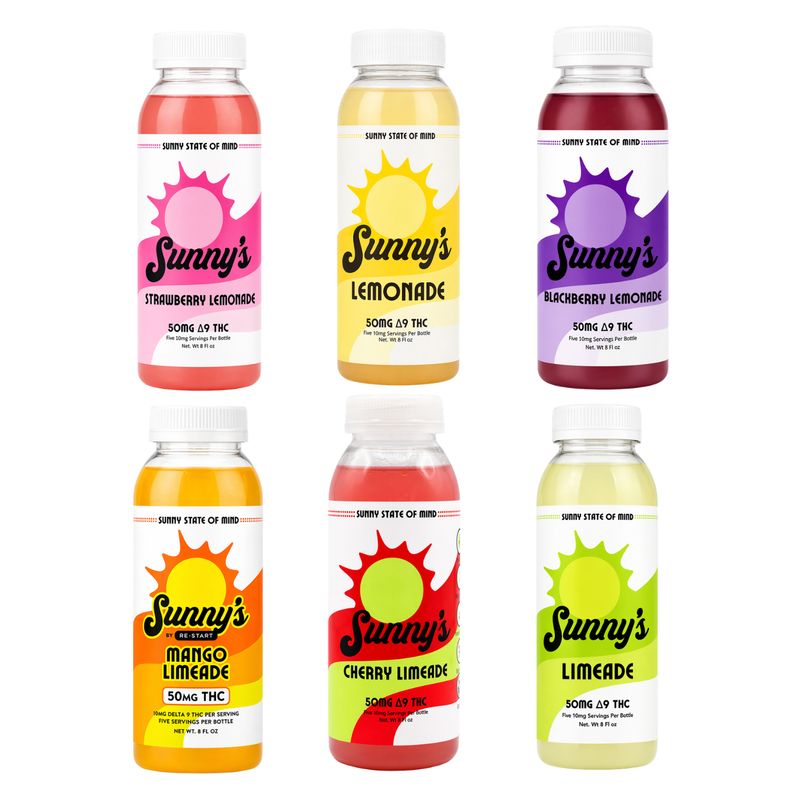 Sunny’s Delta 9 THC 50MG Beverage Lemonade Variety 6-pack (Reg Price $72)