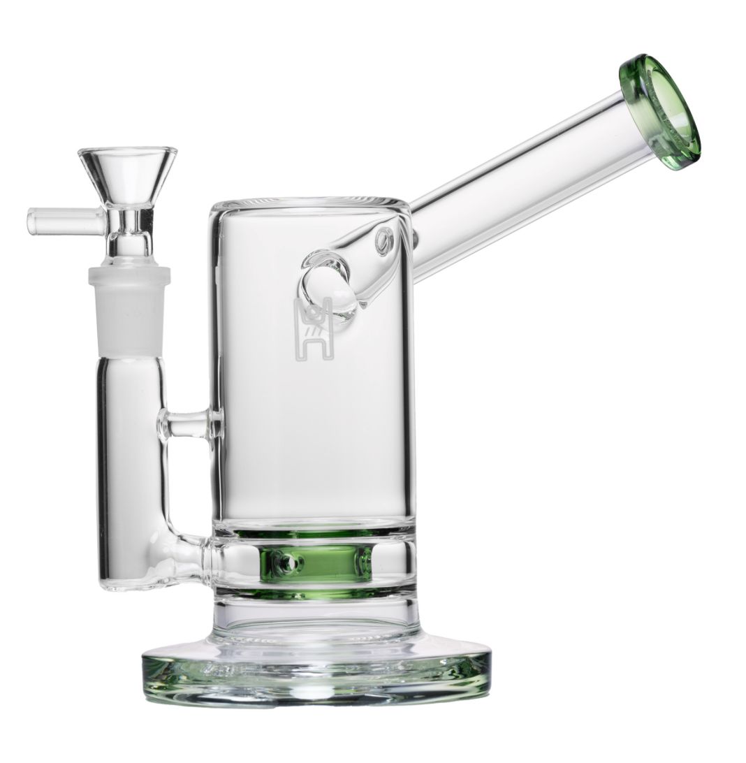 Human Grade 6” SideCar Bubbler, Color: Green Accents