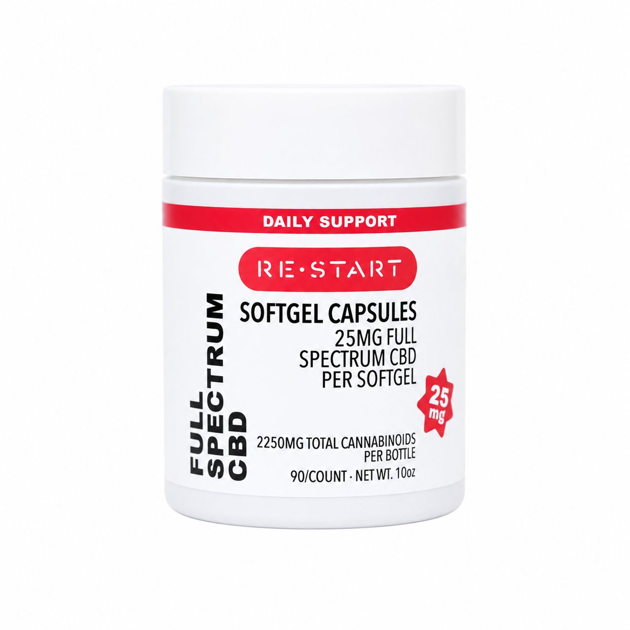 CBD Capsules 25mg Full Spectrum 90-ct