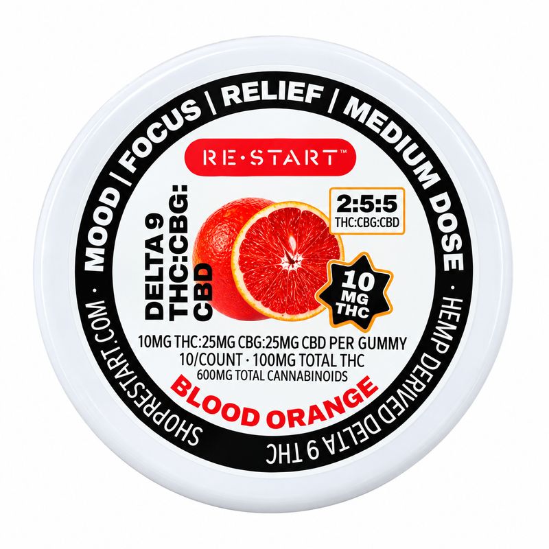 60MG THC:CBG:CBD Gummies - Blood Orange