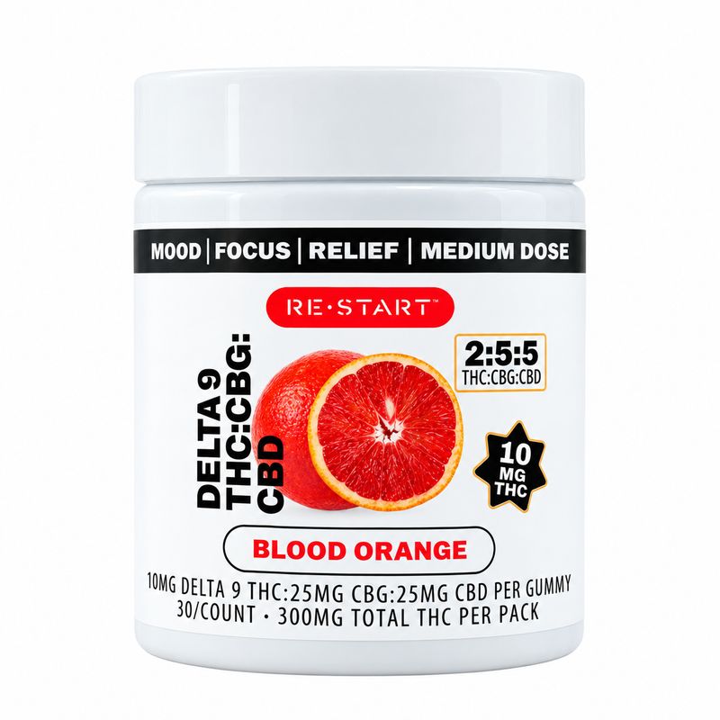 60MG THC:CBG:CBD Gummies - Blood Orange