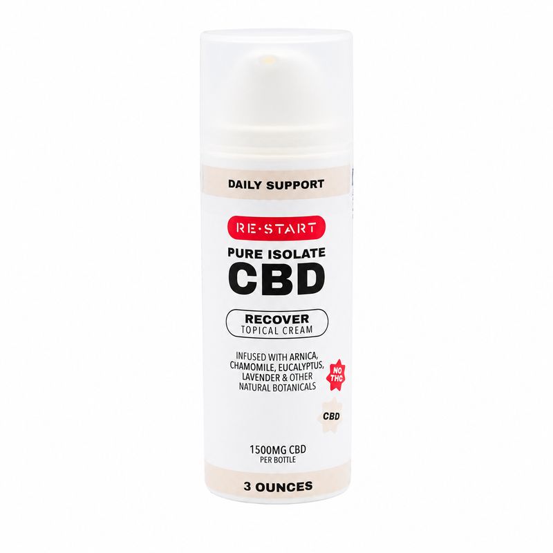 Recover CBD Topical Cream 1500mg 3oz NO THC