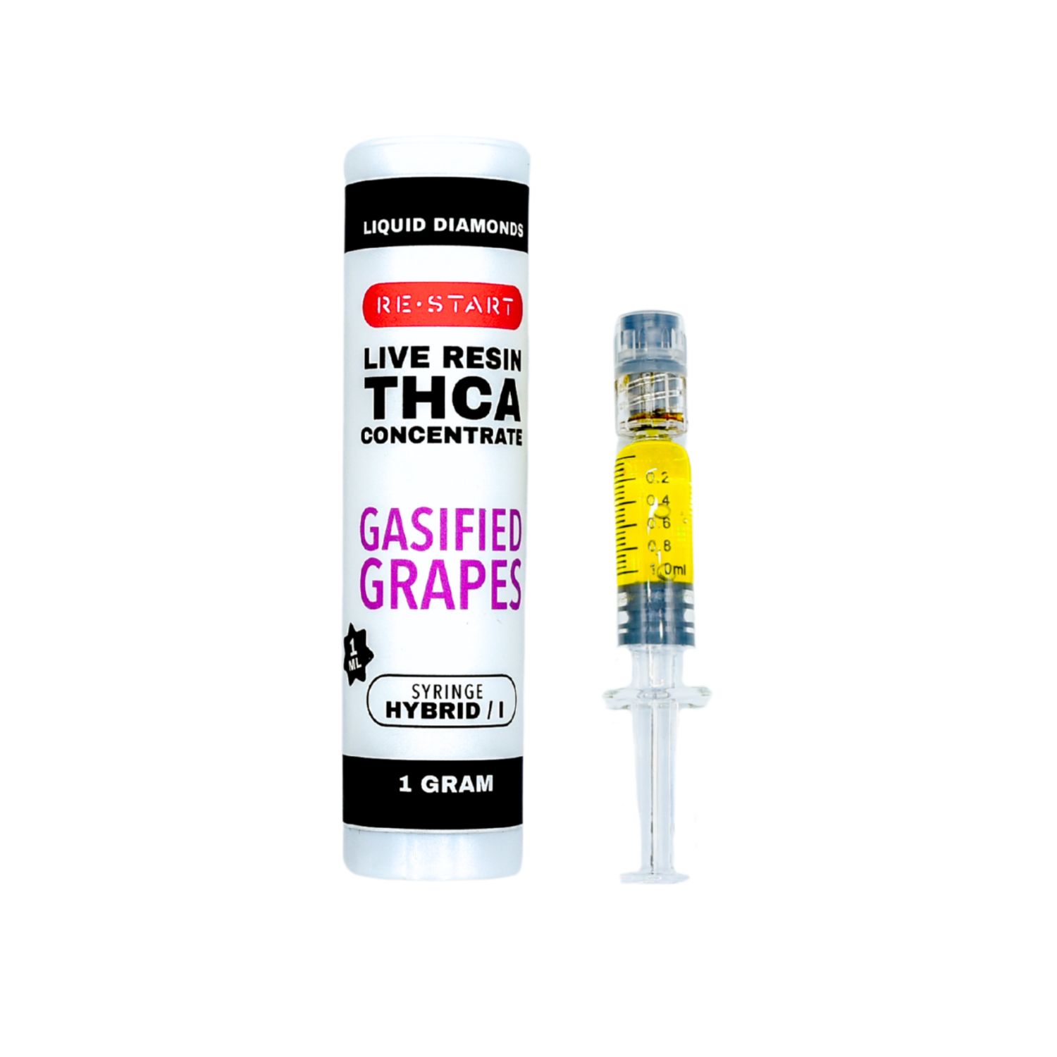 THCA Dab Syringe Gasified Grapes (Hybrid/I) Live Resin, Size: 1ml/1G