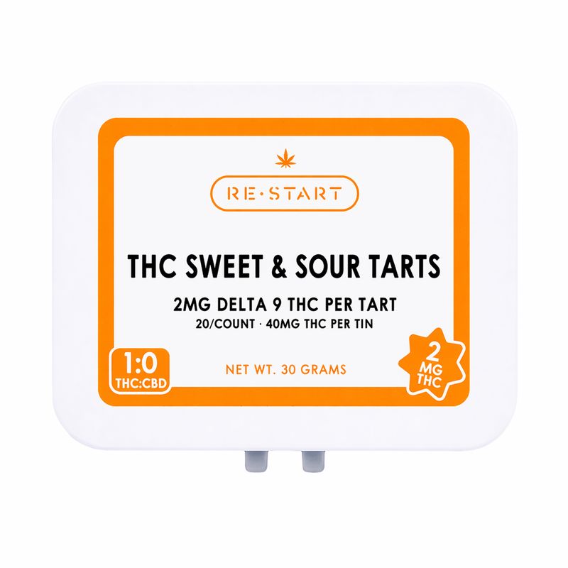 Delta 9 THC 2MG Sweet &amp; Sour Fruit Tarts  20-ct