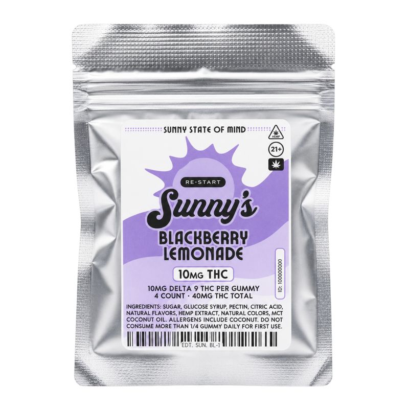 Sunny's Delta 9 THC 10MG Gummies Blackberry Lemonade 4-ct