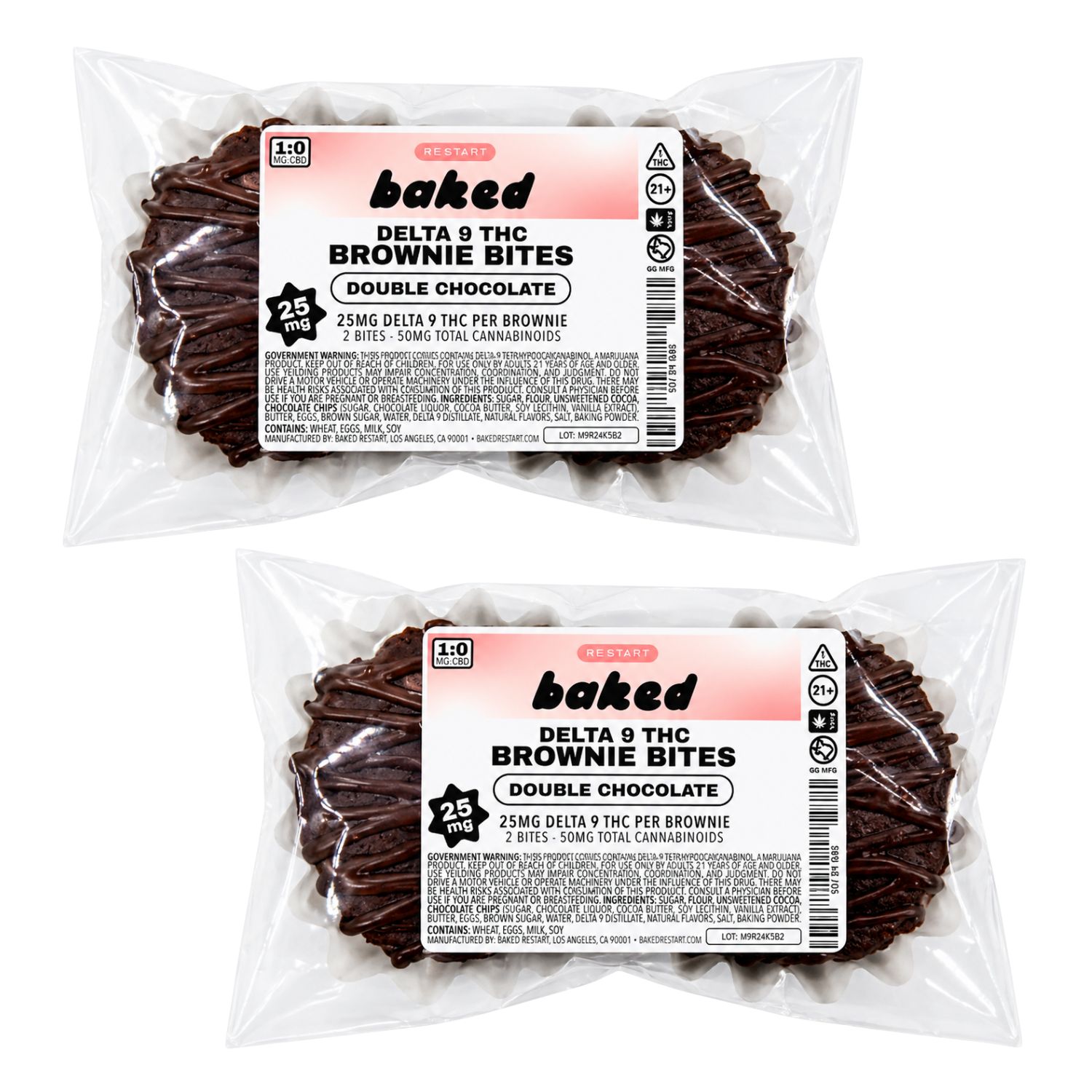 Delta 9 THC 25MG Brownie Bites 4pk