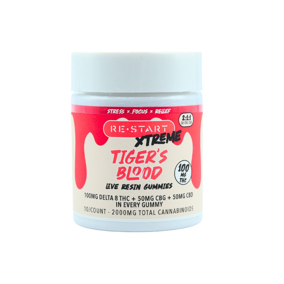 Delta 8 THC CBG CBD 200MG Gummies Tigers Blood (Save $10), Count: 10-ct (Reg. Price $59)