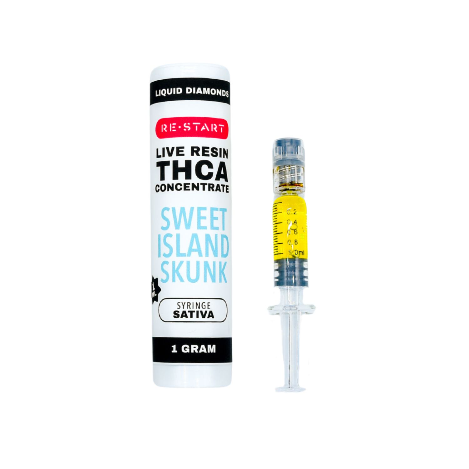 THCA Live Resin Dab Syringe (S) Sweet Island Skunk + Free Accessory, Size: 1mL/1G (Reg. Price $45)