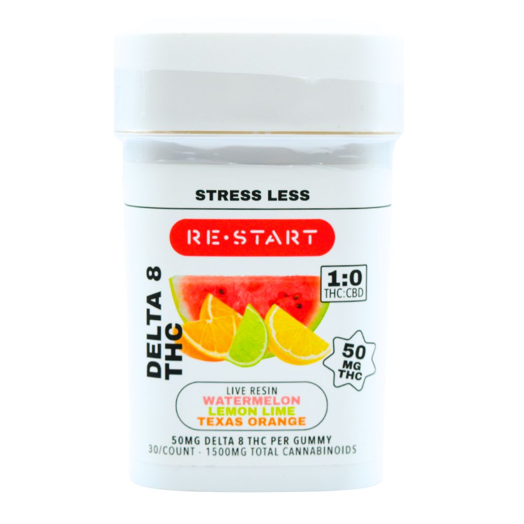 Delta 8 THC 50MG Live Resin Gummies Assorted Fruit Delta 8 THC 50MG Live Resin Gummies Assorted Fruit, Count: 30-ct