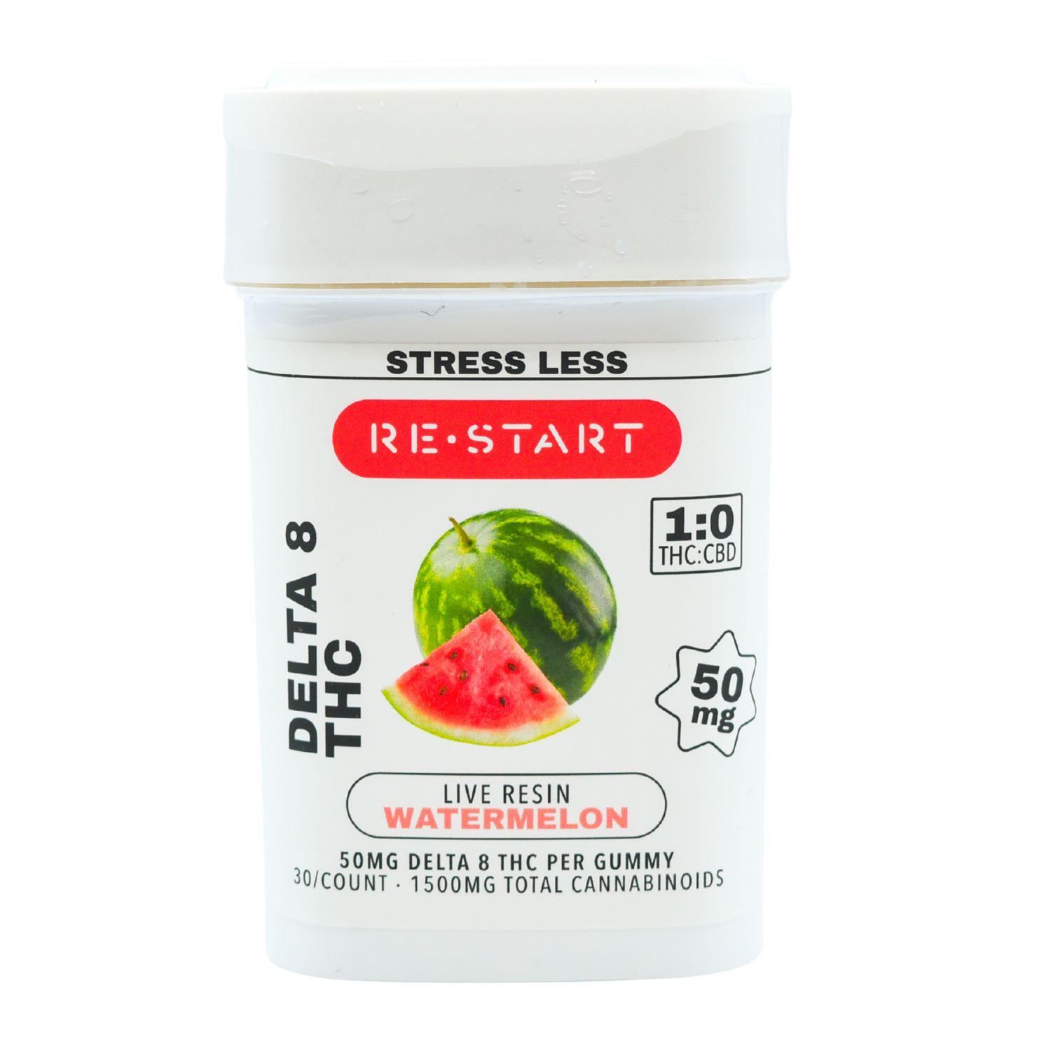 50% OFF - Delta 8 THC 50MG Live Resin Watermelon Gummies 30-ct, Count: 1500mg D8