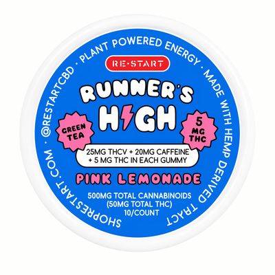 Runner's High Energy Gummies THCV + THC + Green Tea (Pink Lemonade)