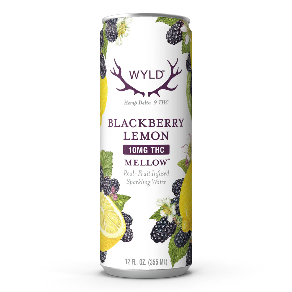 Wyld 10MG THC Blackberry Lemon Sparkling Water, Count: Single