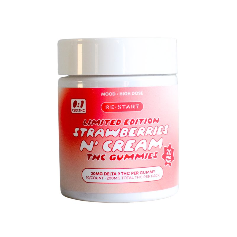 Delta 9 THC 20MG Gummies Strawberries n' Cream