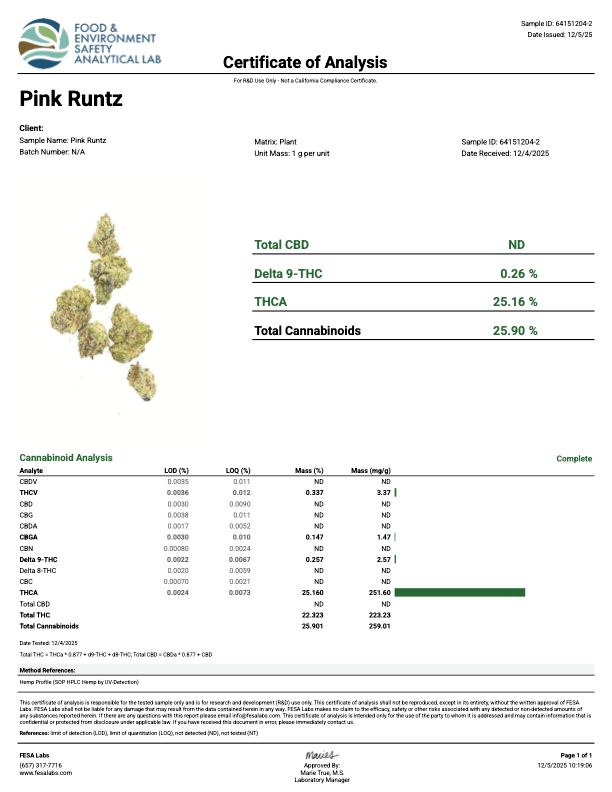 Premium THCA Flower (H) Pink Runtz