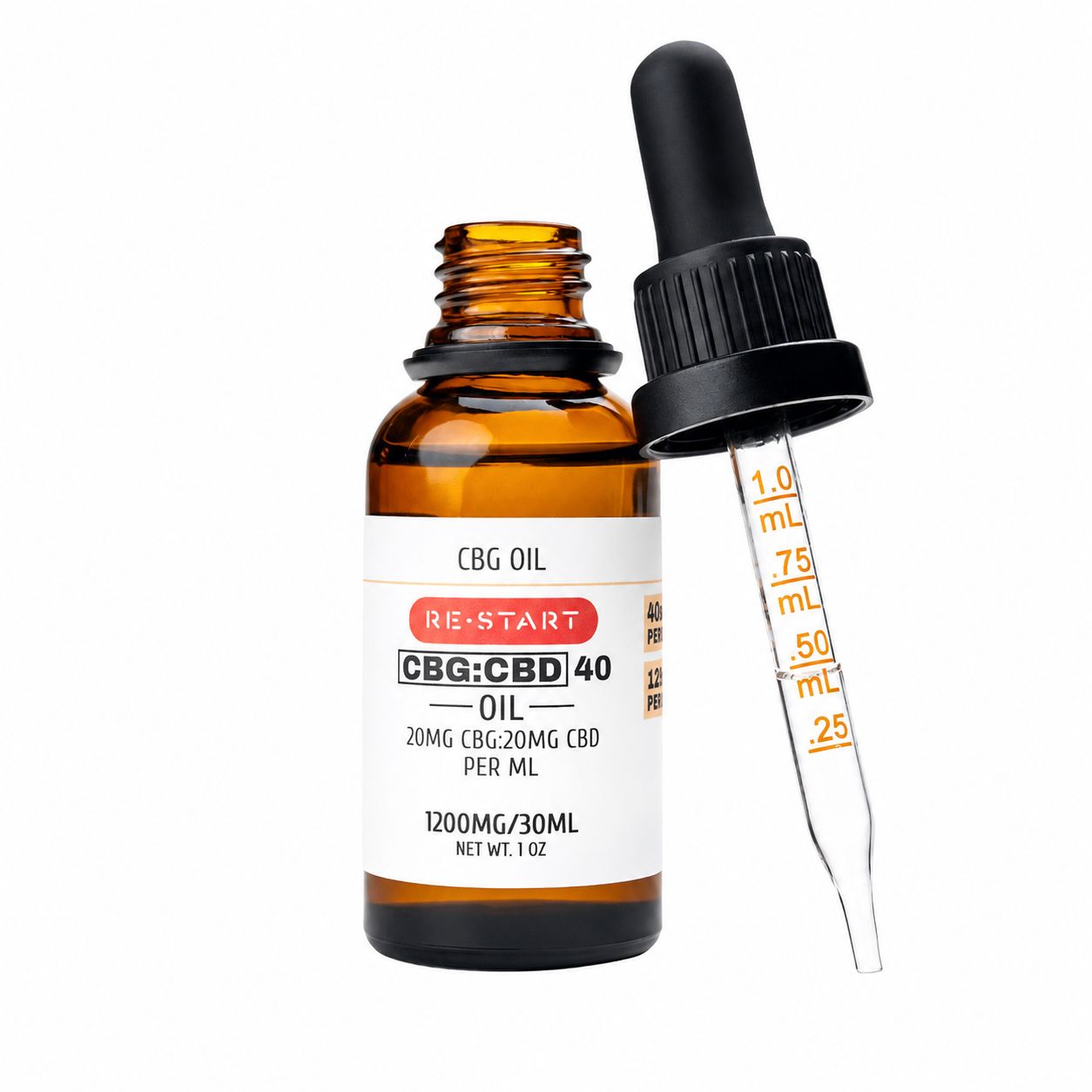 CBG CBD Oil NO THC 30mL, Size: 40mg/mL (1200MG) Reg. Price $55