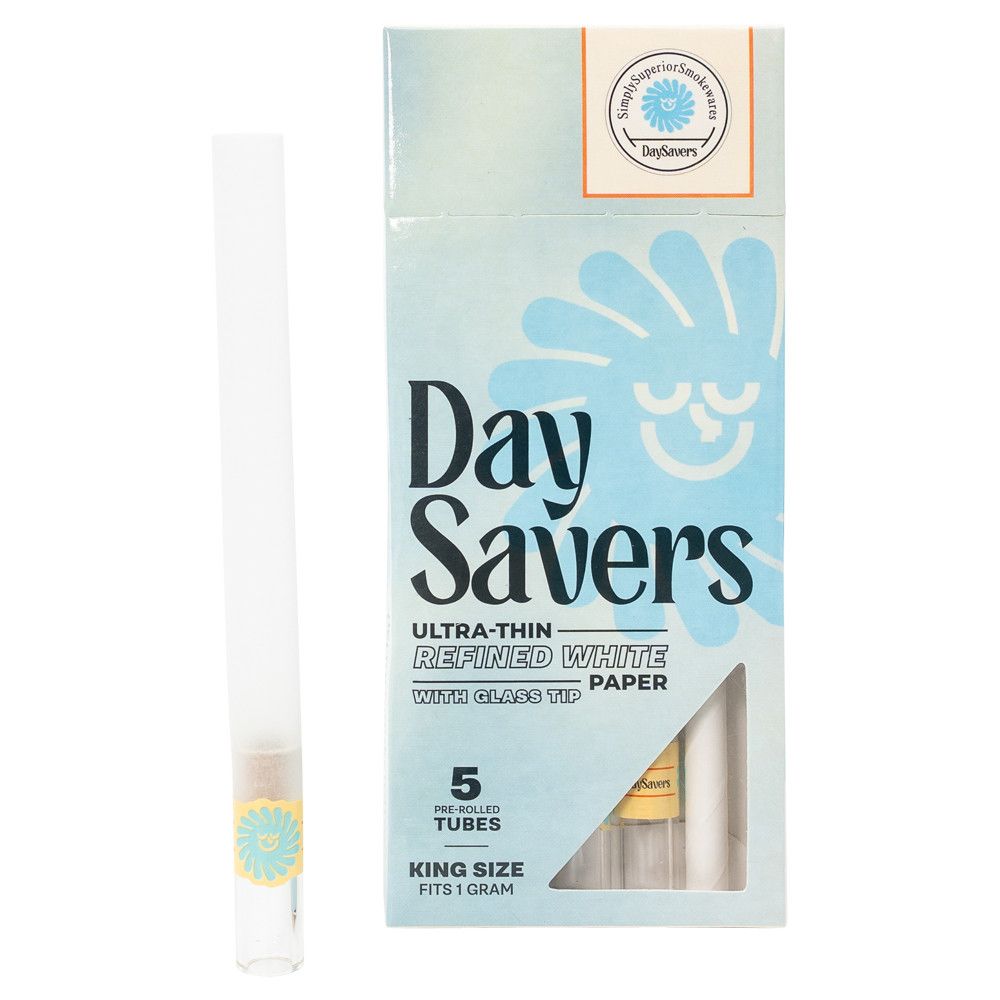 DaySavers 1 Gram King Size Pre Rolled Tubes with Glass Filter Tips 5/pk