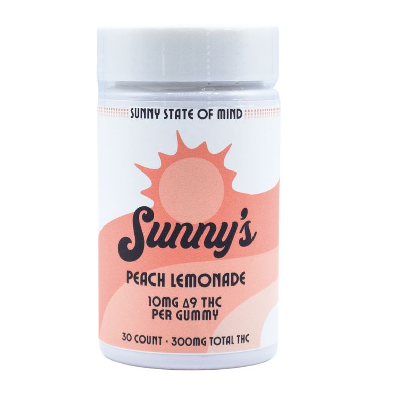 Sunny’s Delta 9 THC 10MG Gummies Peach Lemonade (Save 25%)