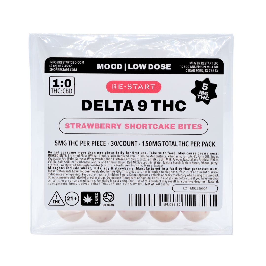 Delta 9 THC 5MG Strawberry Shortcake Bites 30ct *ATX Only