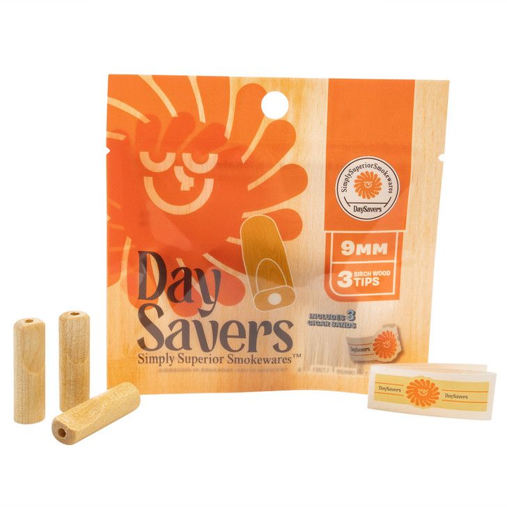 DaySavers 9mm Natural Wood Filter Tips (Pack of 3 - Tips Only), Flavor: Natural *ATX Only