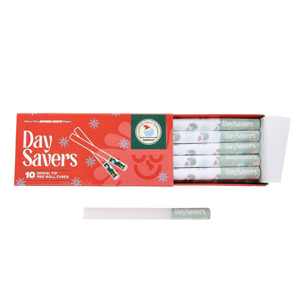 DaySavers White Hybrid Hemp Blunt Wraps w/Spiral Filter Tips 10/pk *Online Only