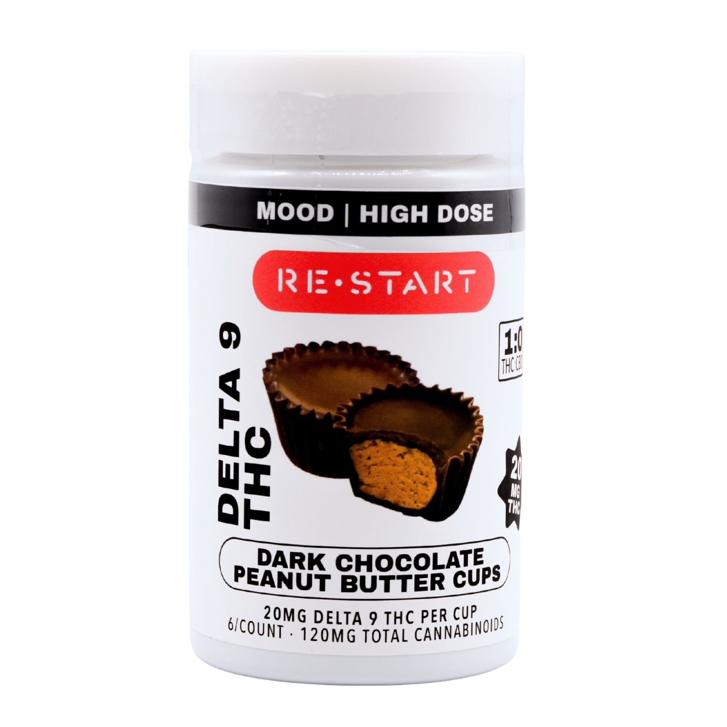 Delta 9 THC 20MG Dark Chocolate Peanut Butter Cups